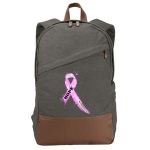 Breast Cancer Hope Ribbon Cotton Canvas Backpack