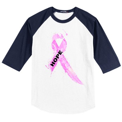 Breast Cancer Hope Ribbon Baseball Sleeve Shirt