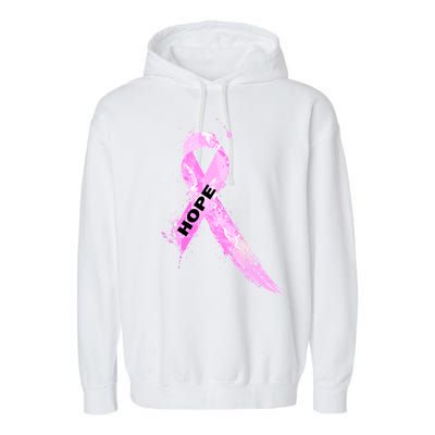 Breast Cancer Hope Ribbon Garment-Dyed Fleece Hoodie