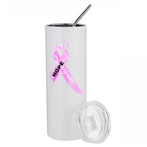 Breast Cancer Hope Ribbon Stainless Steel Tumbler