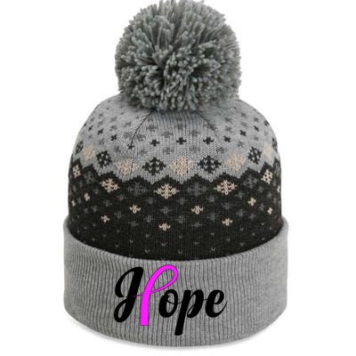 Breast Cancer Hope Ribbon Tribute Logo The Baniff Cuffed Pom Beanie