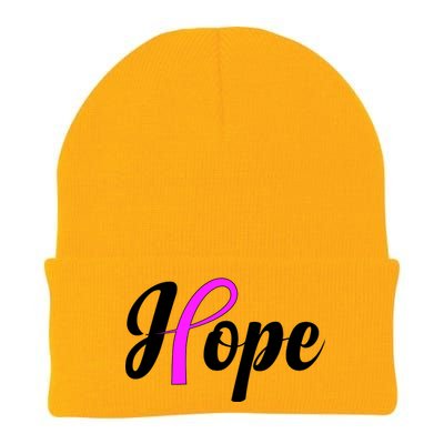 Breast Cancer Hope Ribbon Tribute Logo Knit Cap Winter Beanie