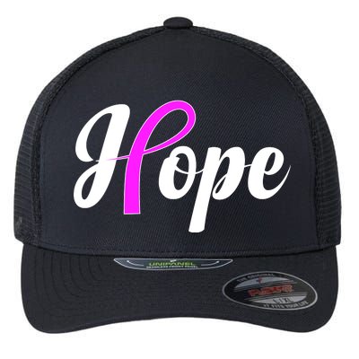 Breast Cancer Hope Ribbon Tribute Logo Flexfit Unipanel Trucker Cap