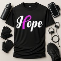 Breast Cancer Hope Ribbon Tribute Logo Performance Shirt