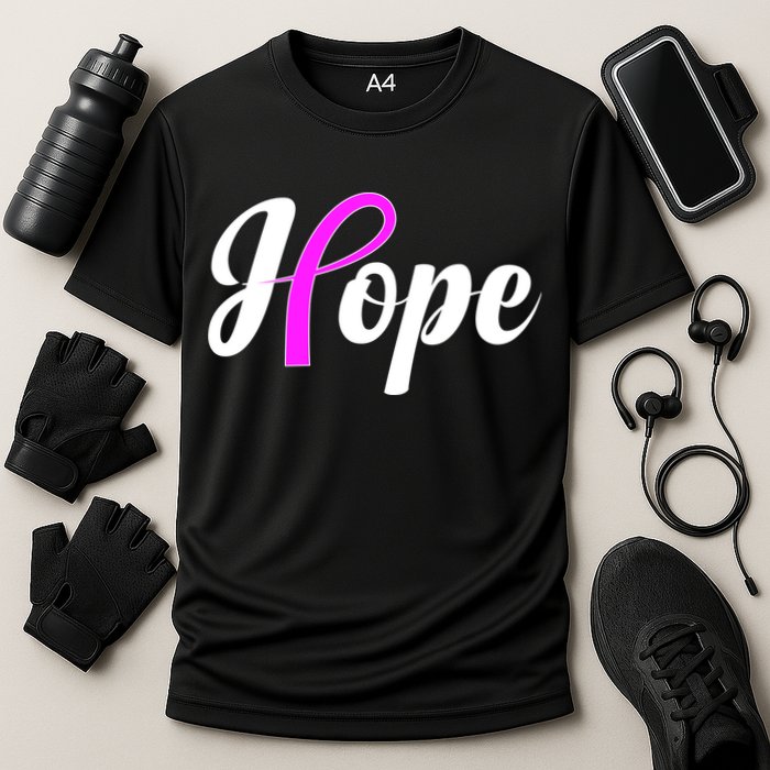 Breast Cancer Hope Ribbon Tribute Logo Performance Shirt