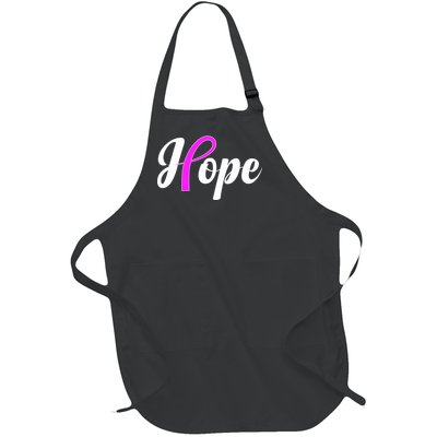 Breast Cancer Hope Ribbon Tribute Logo Full-Length Apron With Pockets