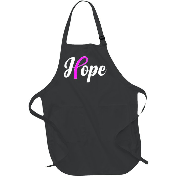 Breast Cancer Hope Ribbon Tribute Logo Full-Length Apron With Pockets