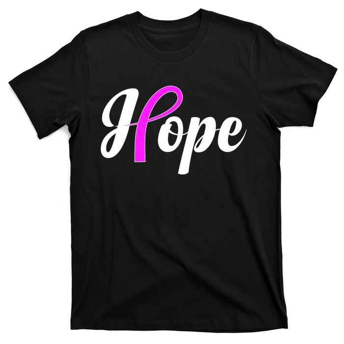 Breast Cancer Hope Ribbon Tribute Logo T-Shirt