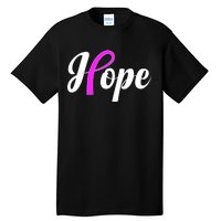 Breast Cancer Hope Ribbon Tribute Logo Tall T-Shirt