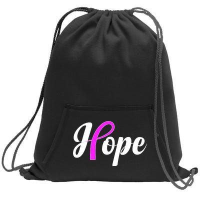 Breast Cancer Hope Ribbon Tribute Logo Sweatshirt Cinch Pack Bag