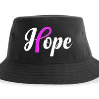 Breast Cancer Hope Ribbon Tribute Logo Sustainable Bucket Hat