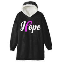 Breast Cancer Hope Ribbon Tribute Logo Hooded Wearable Blanket