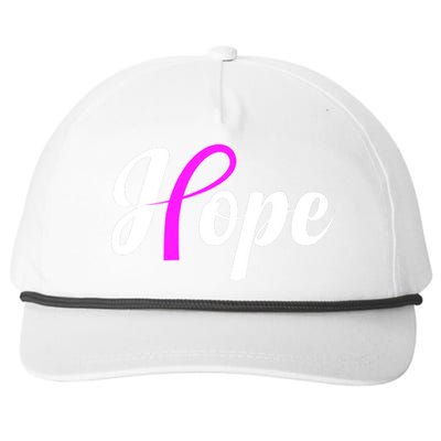 Breast Cancer Hope Ribbon Tribute Logo Snapback Five-Panel Rope Hat