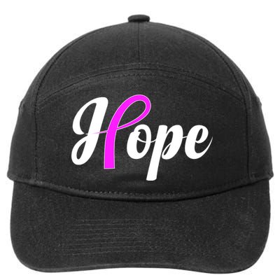 Breast Cancer Hope Ribbon Tribute Logo 7-Panel Snapback Hat