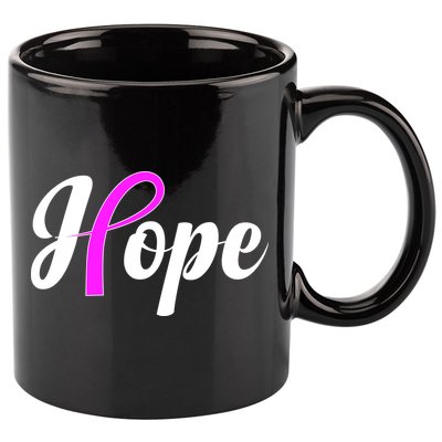 Breast Cancer Hope Ribbon Tribute Logo 11oz C Handle Ceramic Mug