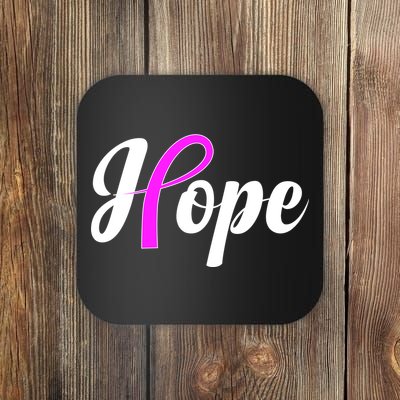 Breast Cancer Hope Ribbon Tribute Logo Coaster