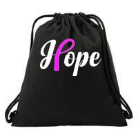 Breast Cancer Hope Ribbon Tribute Logo Drawstring Bag