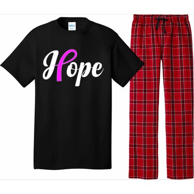 Breast Cancer Hope Ribbon Tribute Logo Pajama Set