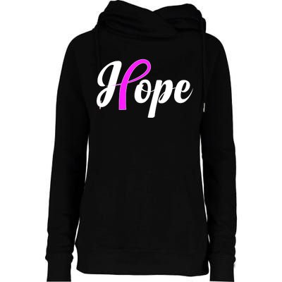 Breast Cancer Hope Ribbon Tribute Logo Womens Funnel Neck Pullover Hood