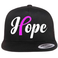 Breast Cancer Hope Ribbon Tribute Logo Flat Bill Trucker Hat