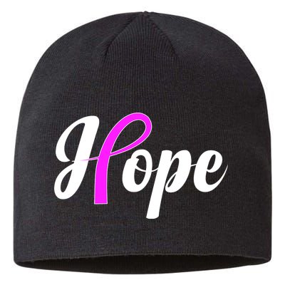 Breast Cancer Hope Ribbon Tribute Logo Sustainable Beanie