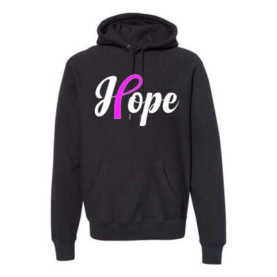 Breast Cancer Hope Ribbon Tribute Logo Premium Hoodie