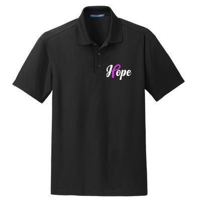 Breast Cancer Hope Ribbon Tribute Logo Dry Zone Grid Polo