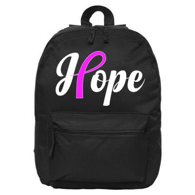 Breast Cancer Hope Ribbon Tribute Logo 16 in Basic Backpack