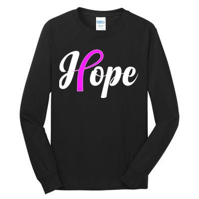 Breast Cancer Hope Ribbon Tribute Logo Tall Long Sleeve T-Shirt