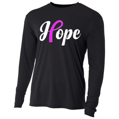 Breast Cancer Hope Ribbon Tribute Logo Cooling Performance Long Sleeve Crew