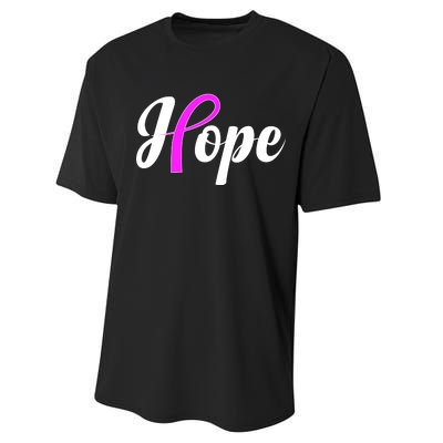 Breast Cancer Hope Ribbon Tribute Logo Performance Sprint T-Shirt