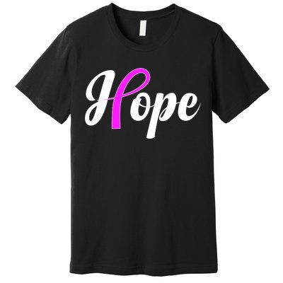 Breast Cancer Hope Ribbon Tribute Logo Premium T-Shirt