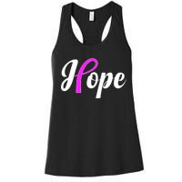 Breast Cancer Hope Ribbon Tribute Logo Women's Racerback Tank