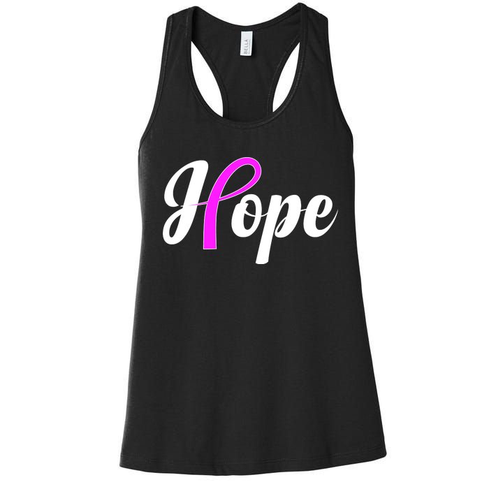 Breast Cancer Hope Ribbon Tribute Logo Women's Racerback Tank