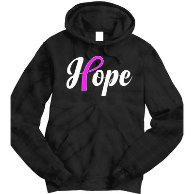 Breast Cancer Hope Ribbon Tribute Logo Tie Dye Hoodie