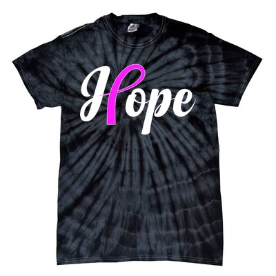 Breast Cancer Hope Ribbon Tribute Logo Tie-Dye T-Shirt