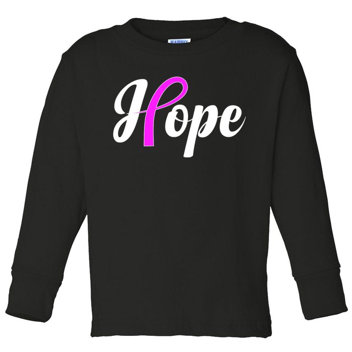 Breast Cancer Hope Ribbon Tribute Logo Toddler Long Sleeve Shirt