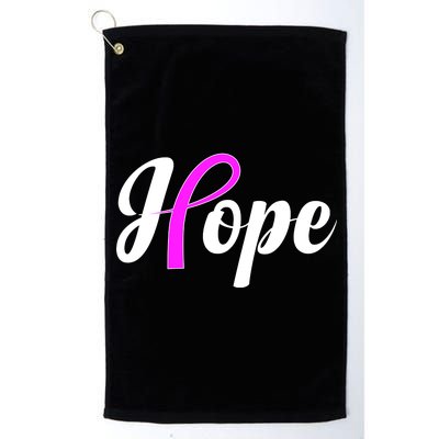 Breast Cancer Hope Ribbon Tribute Logo Platinum Collection Golf Towel