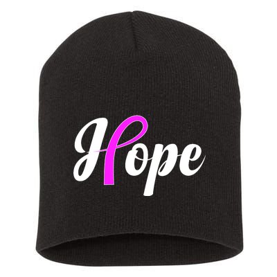 Breast Cancer Hope Ribbon Tribute Logo Short Acrylic Beanie