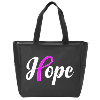 Breast Cancer Hope Ribbon Tribute Logo Zip Tote Bag