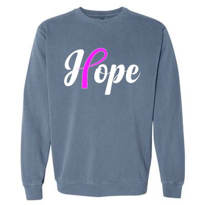 Breast Cancer Hope Ribbon Tribute Logo Garment-Dyed Sweatshirt