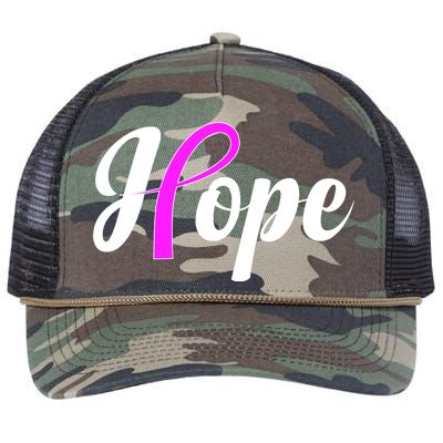 Breast Cancer Hope Ribbon Tribute Logo Retro Rope Trucker Hat Cap