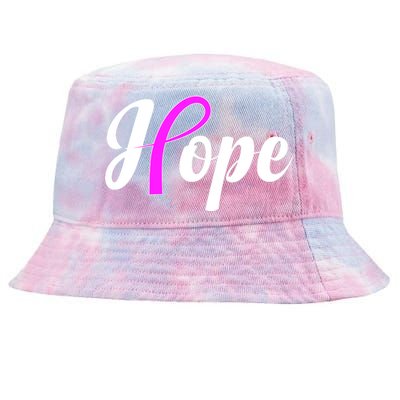 Breast Cancer Hope Ribbon Tribute Logo Tie-Dyed Bucket Hat