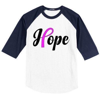 Breast Cancer Hope Ribbon Tribute Logo Baseball Sleeve Shirt