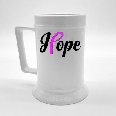 Breast Cancer Hope Ribbon Tribute Logo Beer Stein