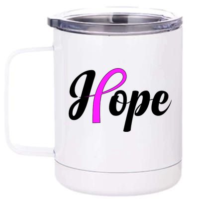 Breast Cancer Hope Ribbon Tribute Logo 12 oz Stainless Steel Tumbler Cup