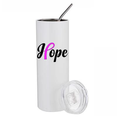 Breast Cancer Hope Ribbon Tribute Logo Stainless Steel Tumbler