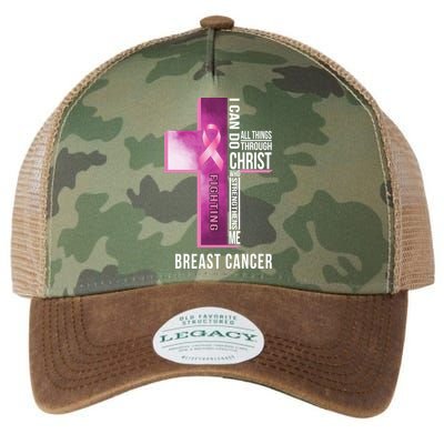 Breast Cancer I Can Do All Thing Through Christ Legacy Tie Dye Trucker Hat