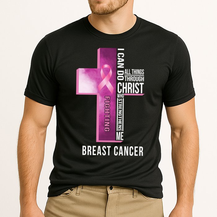 Breast Cancer I Can Do All Thing Through Christ Cooling Performance Crew T-Shirt