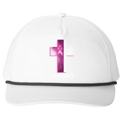 Breast Cancer I Can Do All Thing Through Christ Snapback Five-Panel Rope Hat